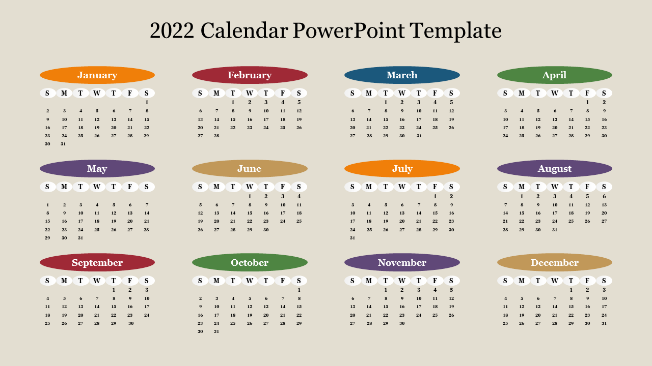 calendar template 2022 powerpoint